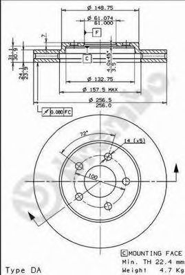 Тормозной диск BREMBO 09.7777.10