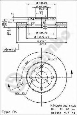 Тормозной диск BREMBO 09.7824.10