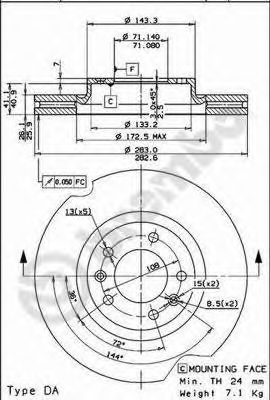 Тормозной диск BREMBO 09.8303.11
