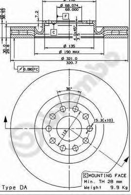 Тормозной диск BREMBO 09.8689.11