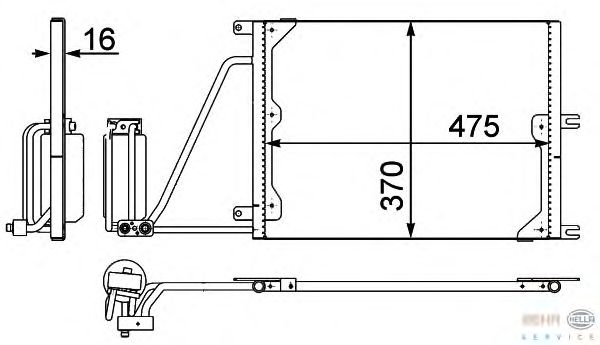 Радиатор кондиционера HELLA 8FC 351 037-631
