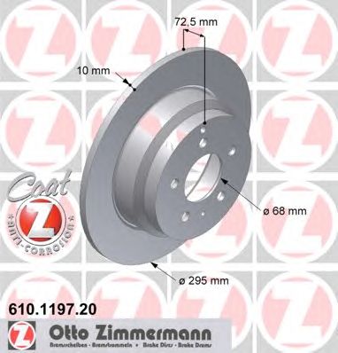 Гальмівний диск ZIMMERMANN 610.1197.20