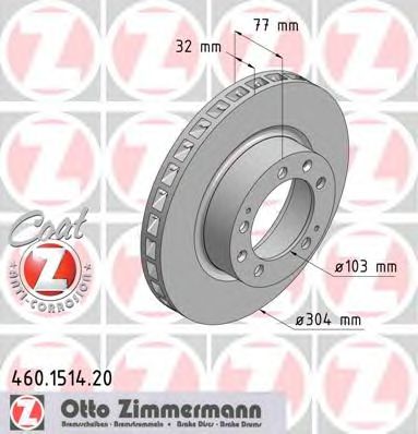 Гальмівний диск ZIMMERMANN 460.1514.20