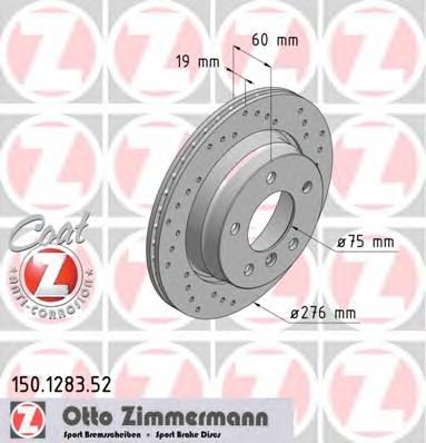Гальмівний диск ZIMMERMANN 150.1283.52