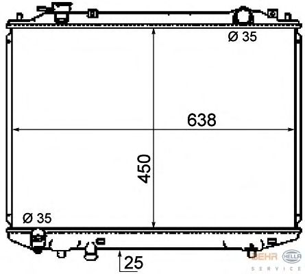 Радиатор, охлаждение двигателя HELLA 8MK 376 787-101