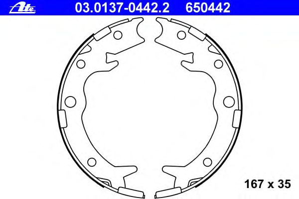 Тормозные колодки ручника ATE 03.0137-0442.2