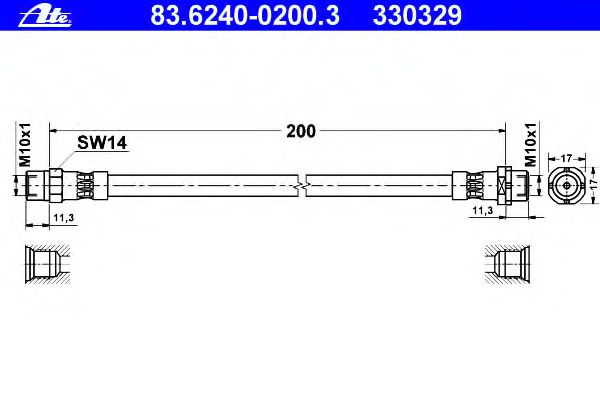 Тормозной шланг ATE 83.6240-0200.3