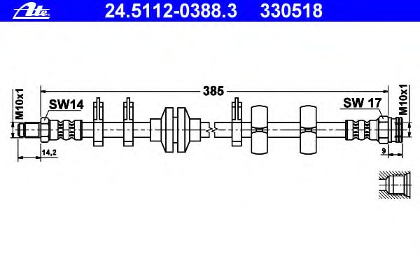 Тормозной шланг ATE 24.5112-0388.3