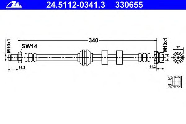 Тормозной шланг ATE 24.5112-0341.3