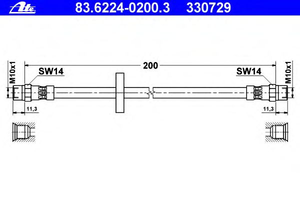 Тормозной шланг ATE 83.6224-0200.3