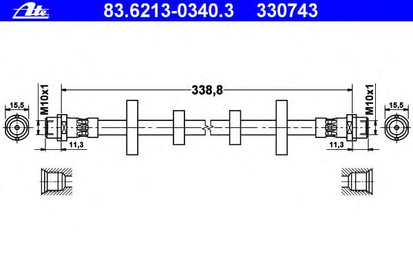 Тормозной шланг ATE 83.6213-0340.3