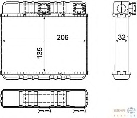 Радиатор отопителя BEHR HELLA SERVICE 8FH 351 311-331