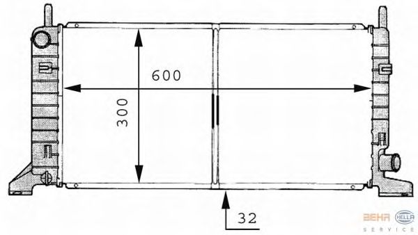Радиатор, охлаждение двигателя BEHR HELLA SERVICE 8MK 376 706-661
