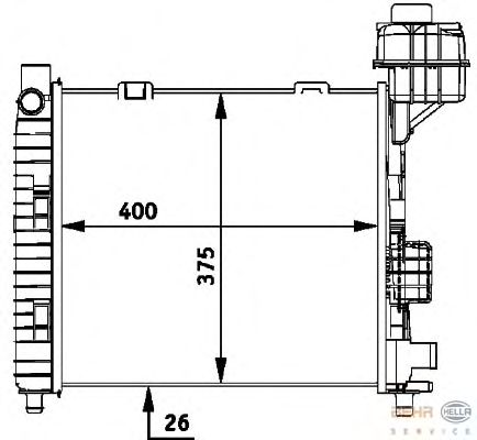 Радиатор, охлаждение двигателя BEHR HELLA SERVICE 8MK 376 713-031