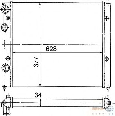 Радиатор, охлаждение двигателя BEHR HELLA SERVICE 8MK 376 714-741