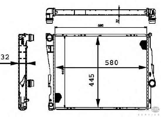 Радиатор, охлаждение двигателя BEHR HELLA SERVICE 8MK 376 716-271