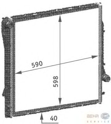 Радиатор, охлаждение двигателя BEHR HELLA SERVICE 8MK 376 718-751