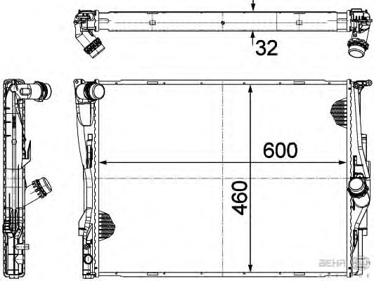 Радиатор, охлаждение двигателя BEHR HELLA SERVICE 8MK 376 754-041