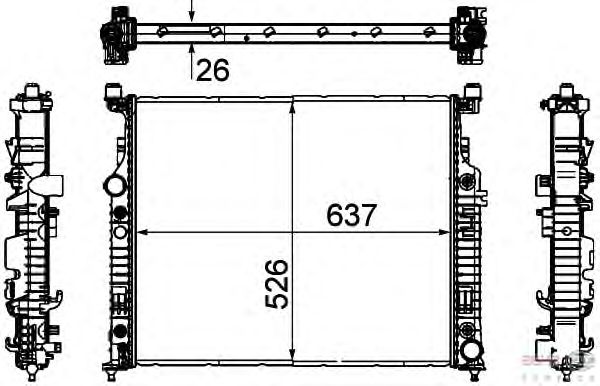 Радиатор, охлаждение двигателя BEHR HELLA SERVICE 8MK 376 781-571