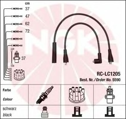 Комплект высоковольтных проводов NGK RCLC1205