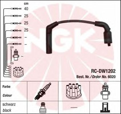 Комплект високовольтних проводів NGK 6020