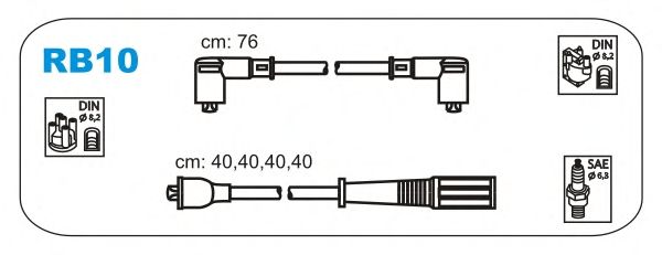 Комплект высоковольтных проводов JANMOR RB10