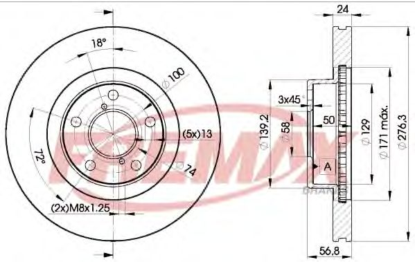 Гальмівний диск FREMAX BD-0033