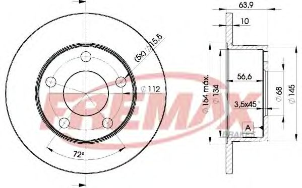 Гальмівний диск FREMAX BD-4060