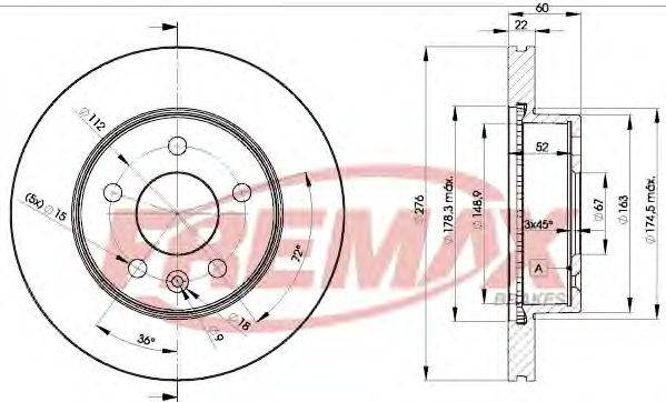 Тормозной диск FREMAX BD-6380 Premium Carbon +