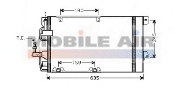 Радиатор кондиционера VAN WEZEL 37005326