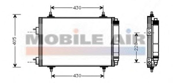 Радиатор кондиционера VAN WEZEL 40005209