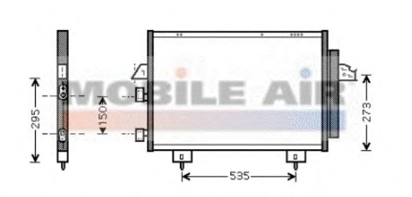 Радиатор кондиционера VAN WEZEL 53005281