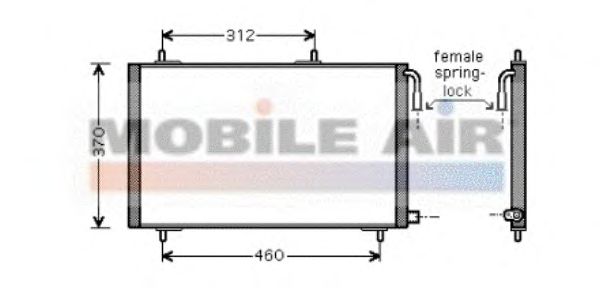 Радиатор кондиционера VAN WEZEL 40005257