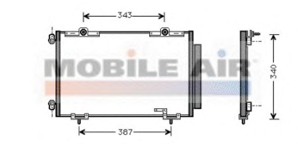 Радиатор кондиционера VAN WEZEL 53005266