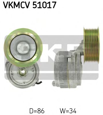 Натяжной ролик поликлинового ремня SKF VKMCV 51017