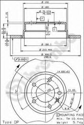 Тормозной диск BREMBO 08.5442.10