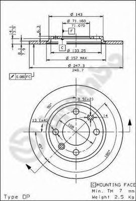 Тормозной диск BREMBO 08.5573.10