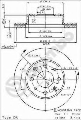 Тормозной диск BREMBO 09.3102.10
