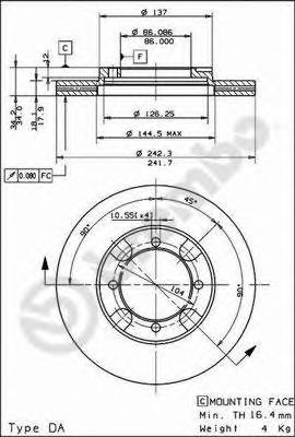 Тормозной диск BREMBO 09.5009.10