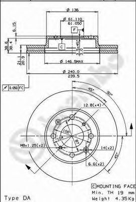 Тормозной диск BREMBO 09.5285.10