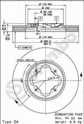 Тормозной диск BREMBO 09.6726.10