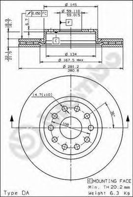 Тормозной диск BREMBO 09.6769.10