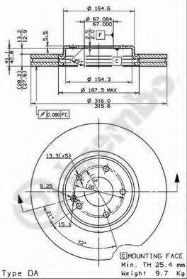 Тормозной диск BREMBO 09.7808.11