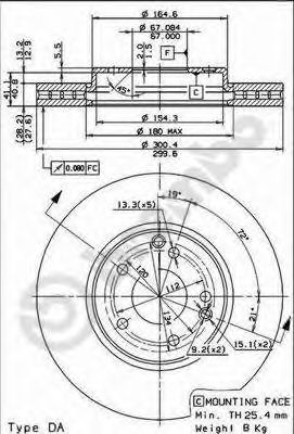 Тормозной диск BREMBO 09.8304.21
