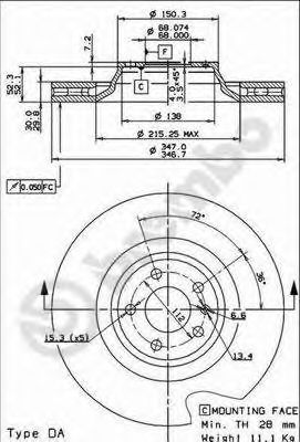 Тормозной диск BREMBO 09.8841.30