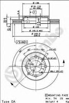 Тормозной диск BREMBO 09.9554.10