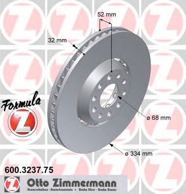 Тормозной диск ZIMMERMANN 600.3237.75