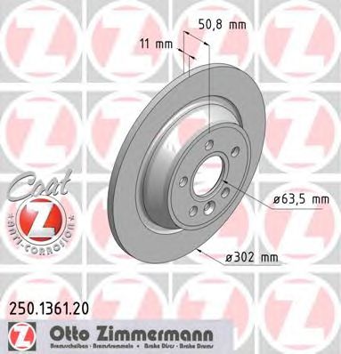 Тормозной диск ZIMMERMANN 250.1361.20