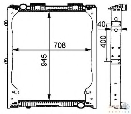 Радиатор, охлаждение двигателя HELLA 8MK 376 721-481