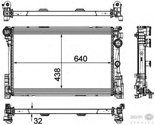 Радиатор, охлаждение двигателя HELLA 8MK 376 780-691